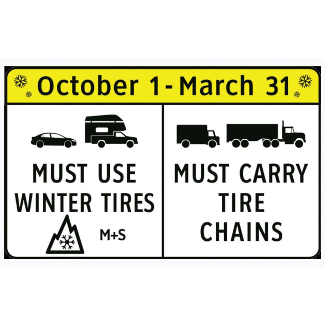 winter driving sign